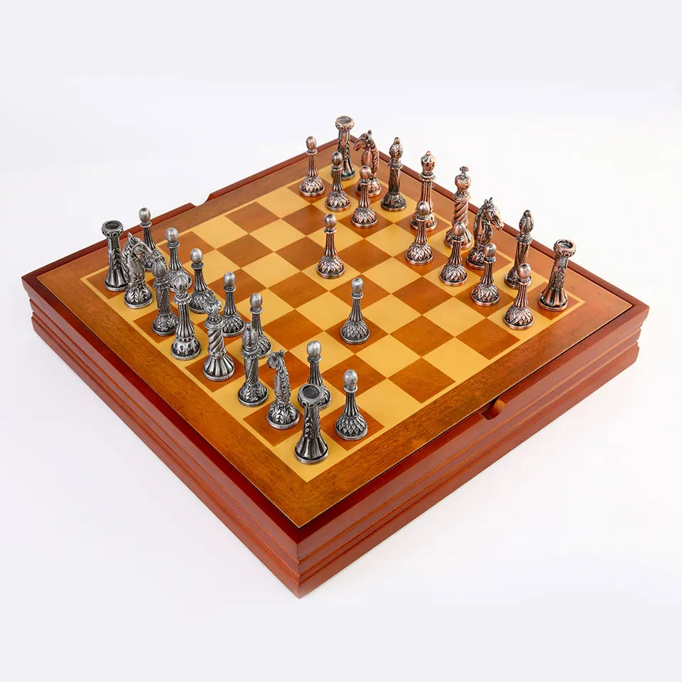 Metallic Pillars of Rome Chess Set